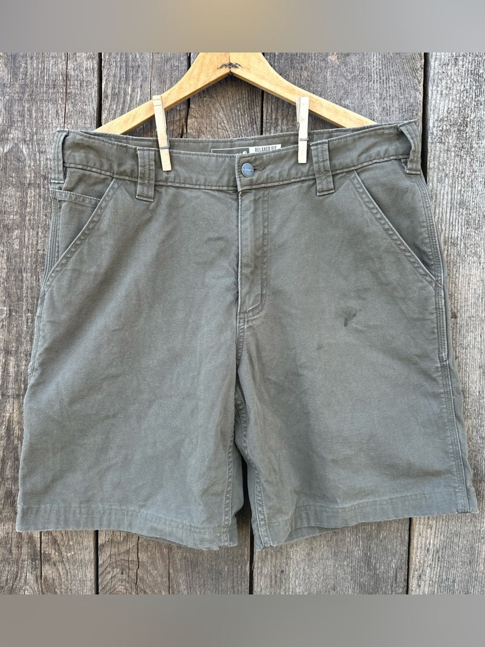 Carhartt BS2514-M Rugged Flex Relaxed Fit Canvas Work Short Moss Green 34